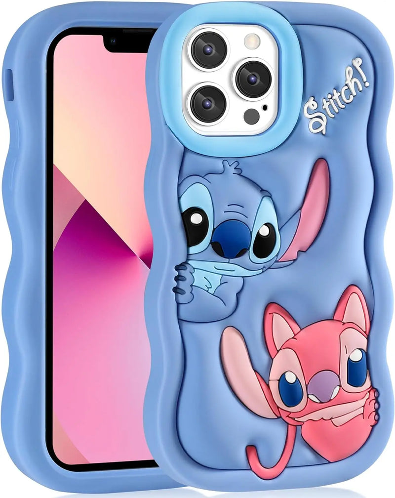 Capa de silicone com costura ondulada macia para iPhone